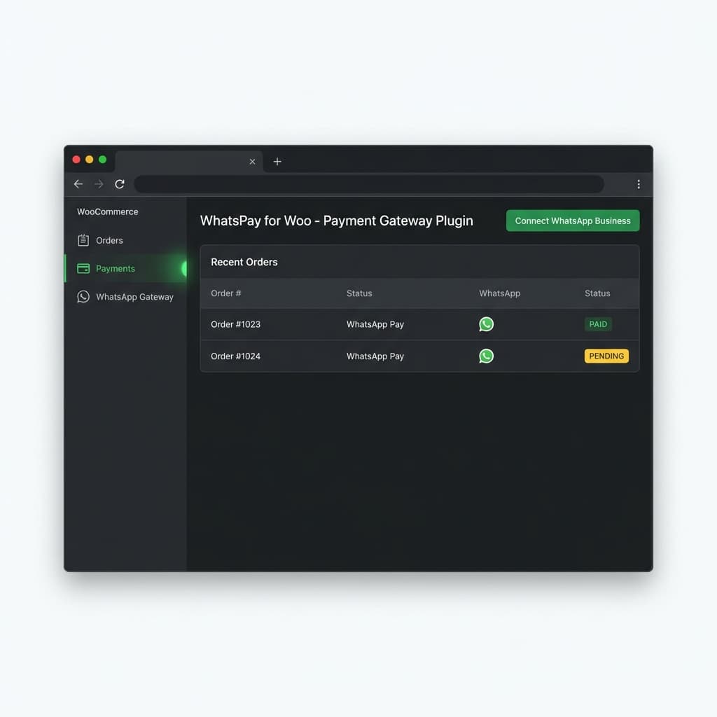 Black WhatsApp Payment - proyecto de Plugin WordPress desarrollado por BLXK Studio